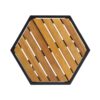 Outdoor Side Table With Iron Base And Slatted Top - Brown - Image 6