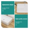 Rectangular Bathroom Vessel Sink - White - Image 6