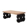 Scroll Base Coffee Table, Rectangular Living Room Table, Accent Table, Centerpiece With Ornate Carved Design - Natural - Image 6