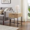 Modern Fluted Door Minimalist Side Table - Coastal Oak - Image 3
