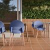 Single Chairs With A Design Combining Modern And Traditional Elements, Durable And Comfortable (Set of 4) - Gray Blue - Image 2