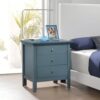 3 Drawer Nightstand - Teal - Image 4