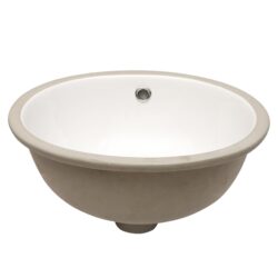 Oval Undermount Bathroom Sink With Overflow Feature - White
