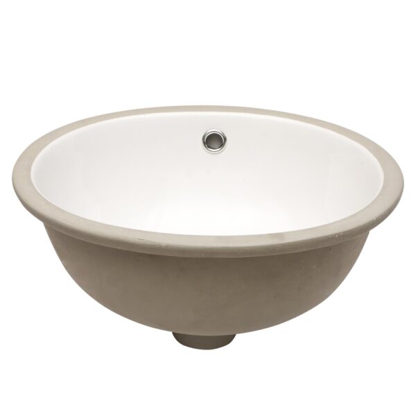 Oval Undermount Bathroom Sink With Overflow Feature - White