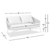 Rowan - Rope Barrel Back Patio Conversation Loveseat Sofa - Optic White - Image 10