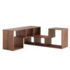 Minimalist Cube TV Stand With Adjustable Open Storage Shelves - Acacia Wood - Image 16