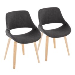 Fabrico - Mid-Century Modern Dining Chair (Set of 2) - Natural / Charcoal