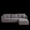 Multi Module Combination Style Sofa For Living Room And Other Lounge Spaces, Modern Minimalist Corduroy Combination Sofa With 2 Comfort Cushions With USB & C Charging Ports - Gray - Image 16