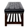 Wooden Base Upholstered Bench For Bedroom For Entryway - Black - Image 8