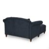 Upholstered Chaise Lounge & Scroll Arms, Turned Legs And 2 Pillows - Charcoal - Image 5