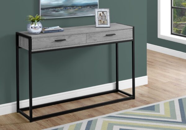 Accent Console Table For Entryway, Storage Drawer - Gray