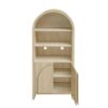 Arched Kitchen Pantry, Modern Farmhouse Wood Kitchen Storage Cabinets, Arched Storage Display Cabinet With Adjustable Shelves, Versatile Cupboard For Kitchen, Dining Room - Natural - Image 14