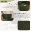 360 Degree Swivel Upholstered Accent Barrel Chair With Adjustable Headrest Berber Fleece - Green - Image 6