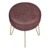 Ottoman, Pouf, Footrest, Foot Stool, Round Metal Legs, Contemporary, Modern - Pink / Gold - Image 4