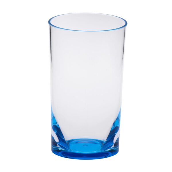 Halo - Leading Ware Oval Acrylic Glasses Drinking (Set of 4) Hi Ball, Bpa Free Plastic Water Tumblers - Blue
