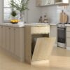10 Gallon Tilt Out Trash Can Cabinet With Wave Textured Drawer - Oak - Image 2
