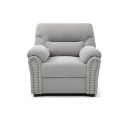 Hamilton - Chair Upholstery With Nailhead Trim - Gray