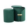 Dahlia - Contemporary / Glam Nesting Ottoman Set - Green - Image 3
