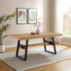 Modern Industrial Large Dining Table - Dark Walnut - Image 2