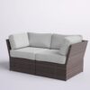 Outdoor Wicker Loveseat With Cushions Patio Seating Wicker - Brown - Image 5