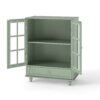 Buffet Cabinet With Double Glass Doors And Drawer, Storage Sideboard Cupboard - Green - Image 20