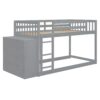 Twin Over Twin Classic Bunk Bed With 4 Drawers And 3 Shelves - Gray - Image 5
