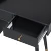 Modern Makeup Vanity Desk With Drawers Cabinet & Charging Port Engineered Wood Space Saving Design For Small Places - Black - Image 8
