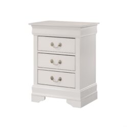 Louis Phillipe - 3 Drawer Nightstand - White