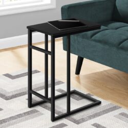 Accent Table, C - Shaped, Modern, Versatile Use - Black
