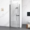 Semi Frameless Circular Pivot Shower Door With 1 / 4" Sgcc Tempered Glass - Matte Black - Image 5