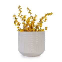 Ceramic Flowerpot, Planter For Patio, Garden Or Windowsill - Milk White