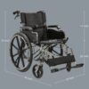 Lightweight Wheelchair Foldable 300 Lbs Capacity 24" Tires Adjustable Seat Belt And Anti Backflip Device Safe And Durable Transport Chair For And Disabled - Silver - Image 3