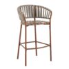 Lodi - Outdoor Matal Rope Barstool, Teak / Beige (Set of 2) - Teak / Beige - Image 10