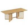 Topmax - 9 Piece Farmhouse Extendable Dining Table Set With 2 Removable Leaves And 8 Upholstered Dining Chairs - Natural - Image 12