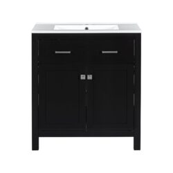 30" Bathroom Vanity With Sink And Soft Close Doors - Black