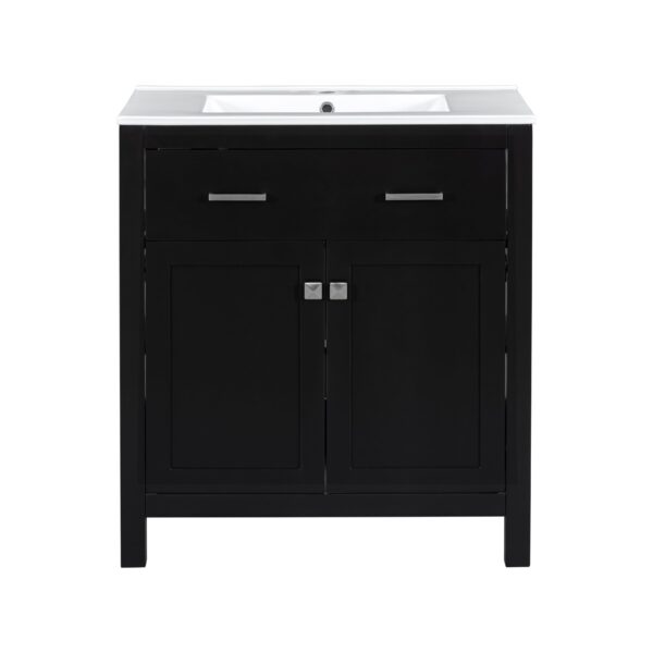 30" Bathroom Vanity With Sink And Soft Close Doors - Black