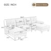 Modern U Shaped Sectional Sofa With Dual Chaise Lounges, Storage Pockets And Armrest Pillows - Yellow - Image 2