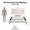 Hayden - Queen Bed Upholstered Wingback With Tall 54" Headboard - Ivory - Image 3