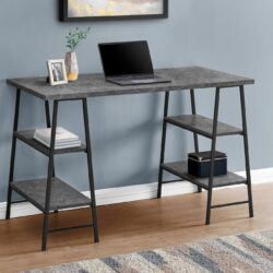 Computer Desk For Home Office, Laptop, Storage Shelves, Convenient Design - Gray