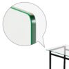 Modern Minimalist Rectangular Glass Dining Table For 4 - 6 With Tempered Glass Tabletop And Metal Legs - Transparent - Image 12