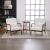 Accent Chair With Pillow Upholstered Arm Chair - Beige - Image 4