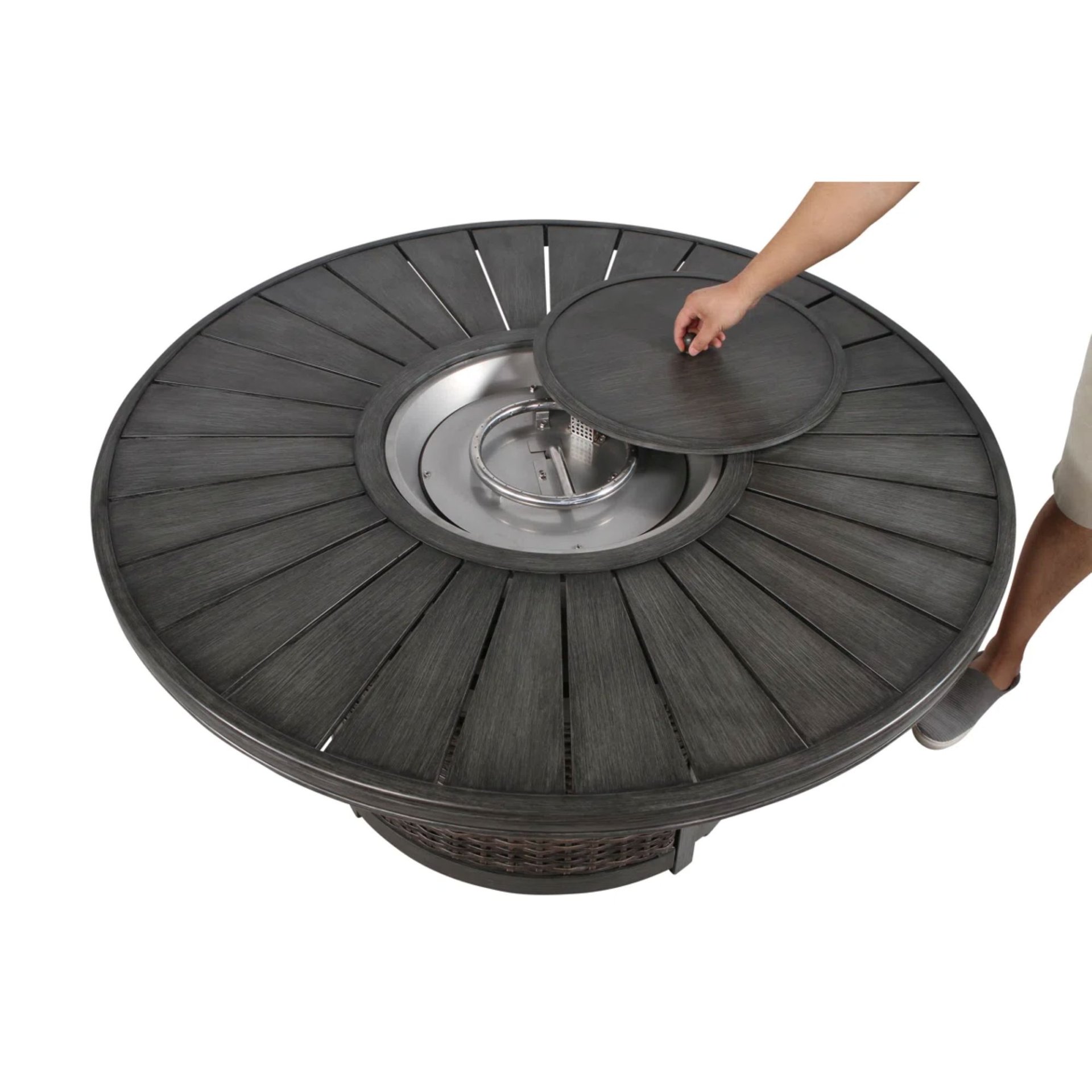 Propane Outdoor Fire Pit Table - Brown - Image 4