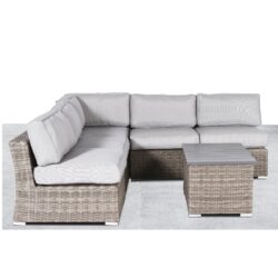 Sofa Set With Cushions For 4 Person Seating, All Weather - Gray Mix