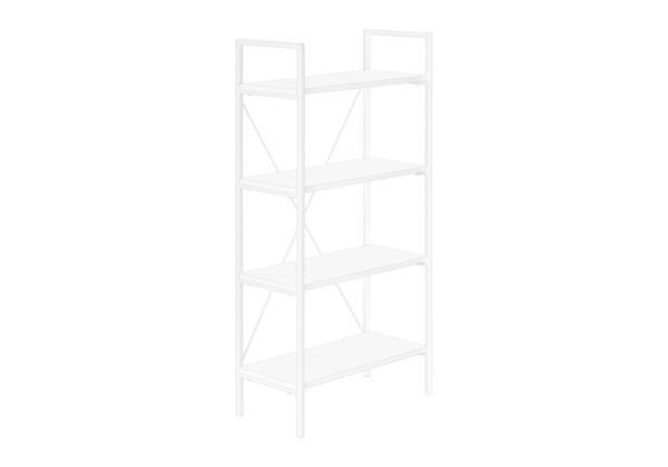 Bookshelf, Bookcase, 4 Tier, Office, Bedroom, Contemporary, Modern - White