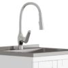 Reed - Deluxe Laundry Cabinet With Pull-Out Faucet And Stainless Steel Sink - White - Image 4