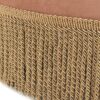 Yolanda - Round Upholstered Accent Ottoman - Peach Orange / Gold - Image 5
