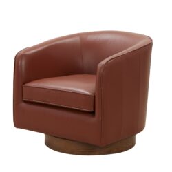 Tessa - Top Grain Swivel Chair - Caramel