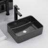 Modern Ceramic Rectangular Vessel Bathroom Sink, Stylish And Easy To Maintain - Black - Image 2