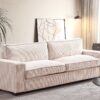 Luxe - Corduroy Sofa With Sleek Design, Spacious And Comfortable 3 Seater Couch - Beige - Image 9