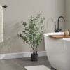 35" Tall, Artificial Plant, Eucalyptus Tree, Indoor, Faux, Fake, Floor, Greenery, Potted, Decorative - Green / Black - Image 5